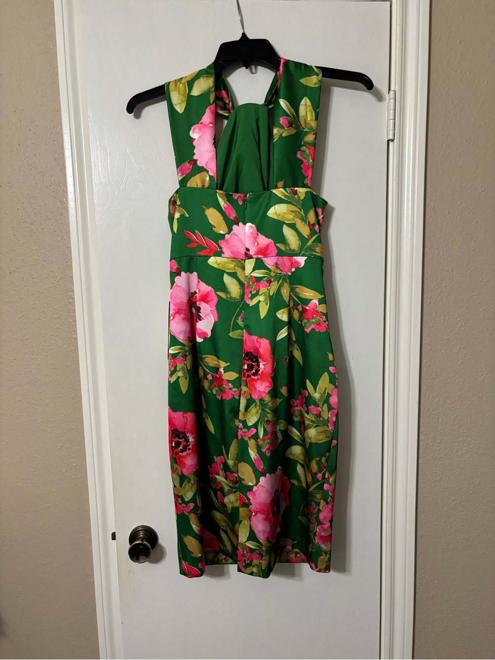 Eliza J Green Floral Halter Sheath Dress - Picture 4 of 12